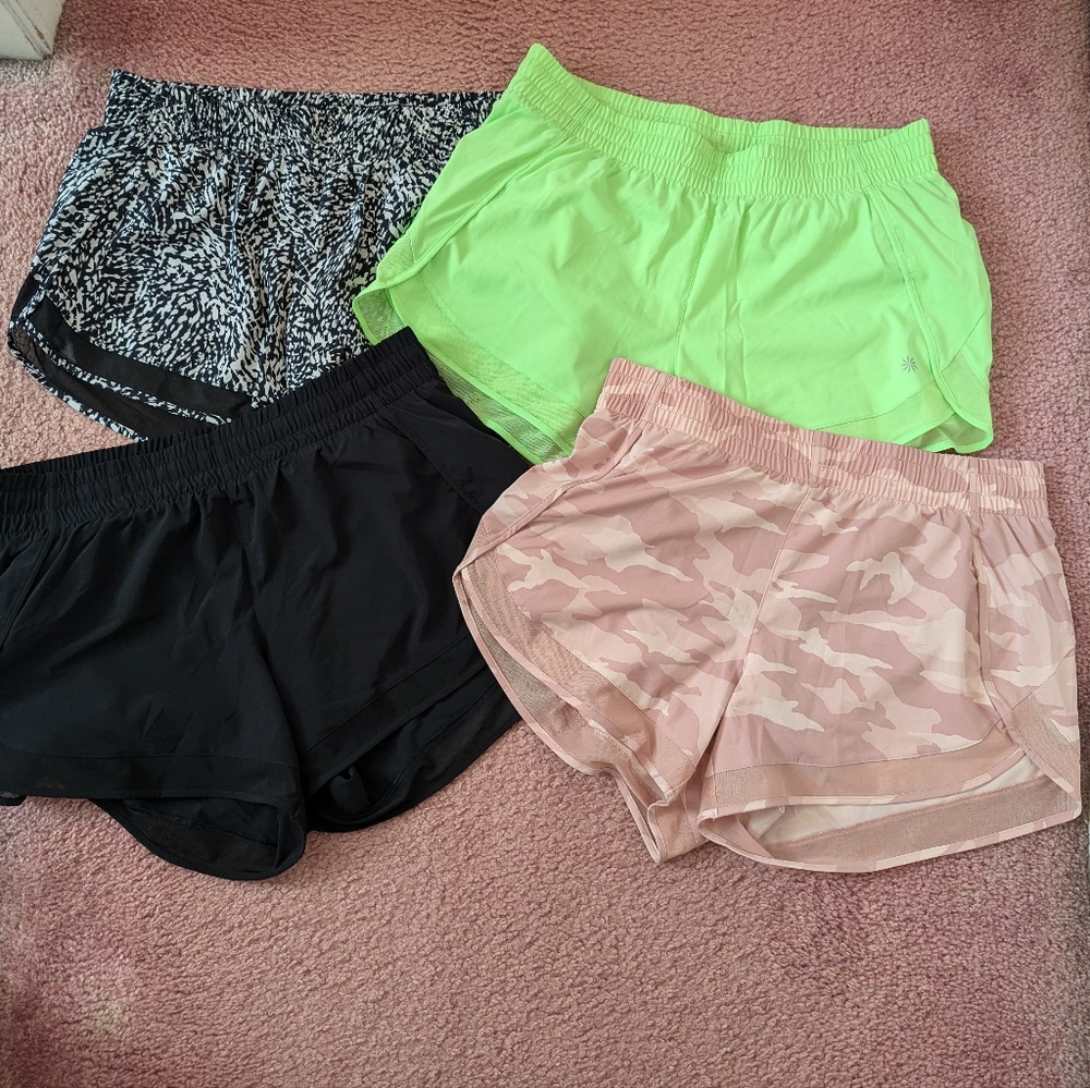 Athleta mesh racer run shorts